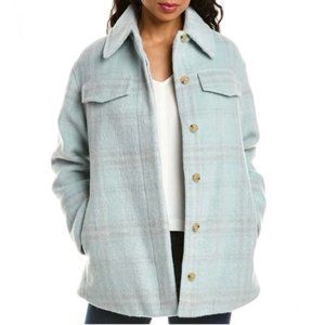 Vince Blue Plaid Shirt Jacket